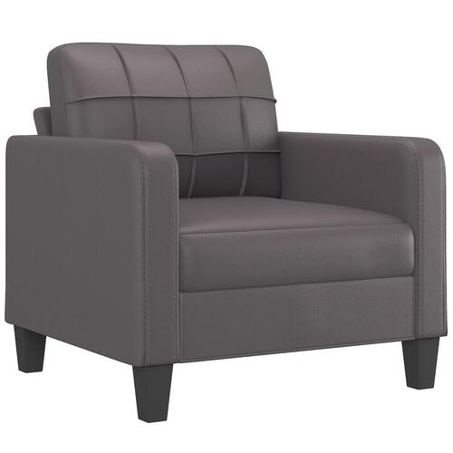 Sofasæt 4 dele med hynder kunstlæder grå