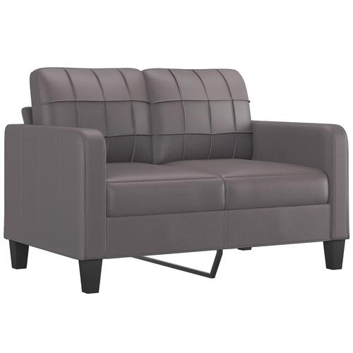 3 personers sofa med hynder kunstlæder grå