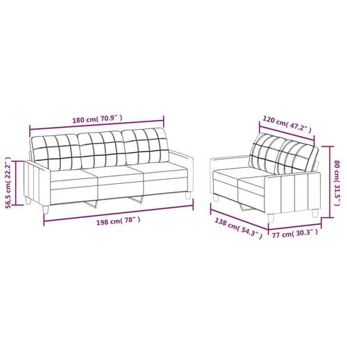 2 personers sofa med hynder kunstlæder vinrød