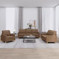 3 personers sofa med hynder stof brun