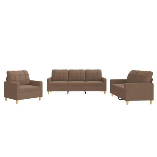 3 personers sofa med hynder stof brun