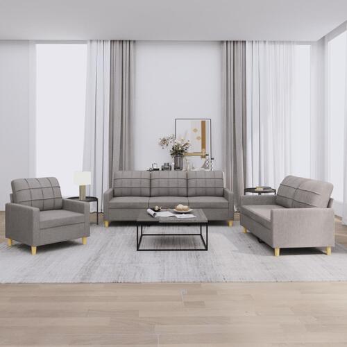 3 personers sofa med hynder stof gråbrun