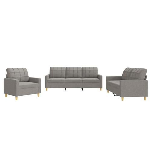 3 personers sofa med hynder stof gråbrun