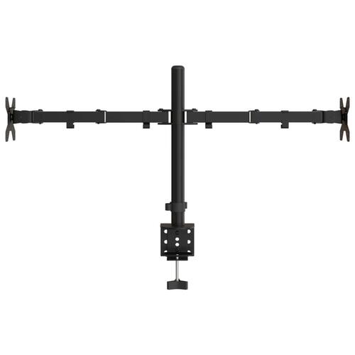 Dobbelt skærmstativ VESA 75/100 mm stål sort