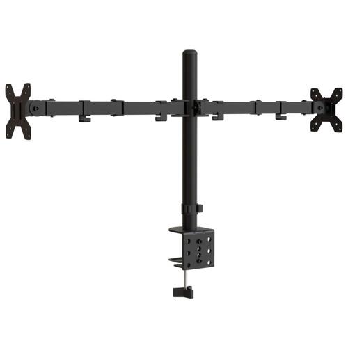 Dobbelt skærmstativ VESA 75/100 mm stål sort