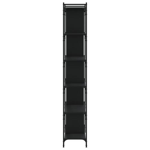 Bogreol med 6 hylder 76x32x192 cm konstrueret træ sort