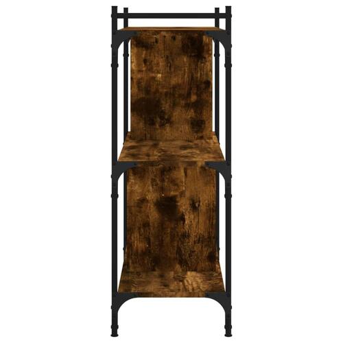 Bogreol 76x32x88 cm 3 hylder konstrueret træ røget eg