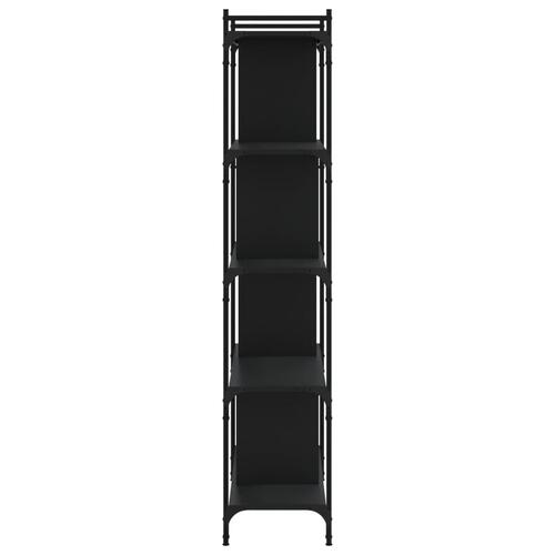 Bogreol med 5 hylder 76x32x158 cm konstrueret træ sort