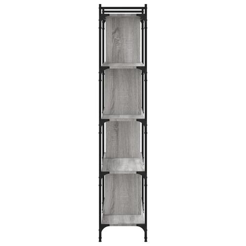 Bogreol 76x32x158 cm 5 hylder konstrueret træ grå sonoma-eg