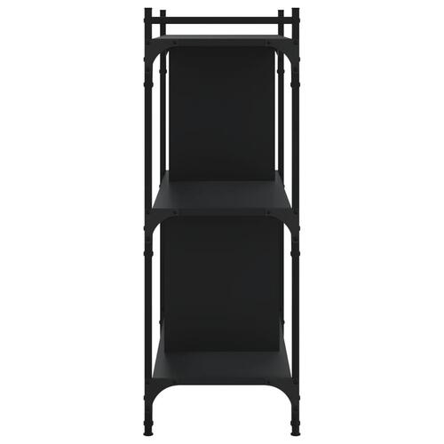 Bogreol med 3 hylder 76x32x88 cm konstrueret træ sort