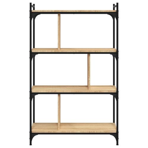 Bogreol 76x32x123 cm 4 hylder konstrueret træ sonoma-eg