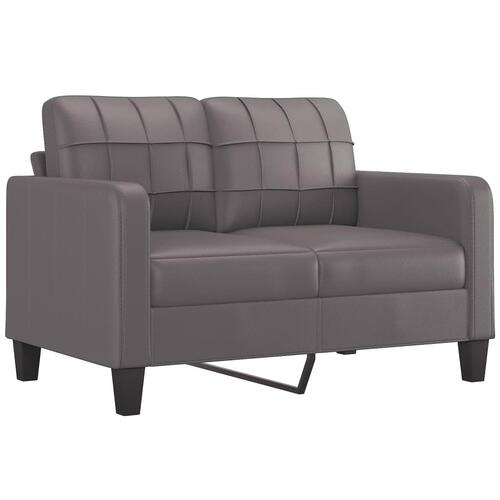 3 personers sofa med hynder kunstlæder grå