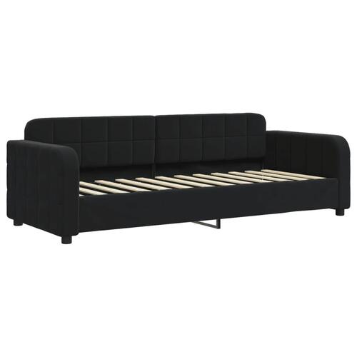 Daybed med udtræk og skuffer 80x200 cm velour sort