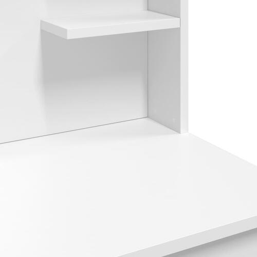 Makeupbord med LED-lys 96x40x142 cm hvid