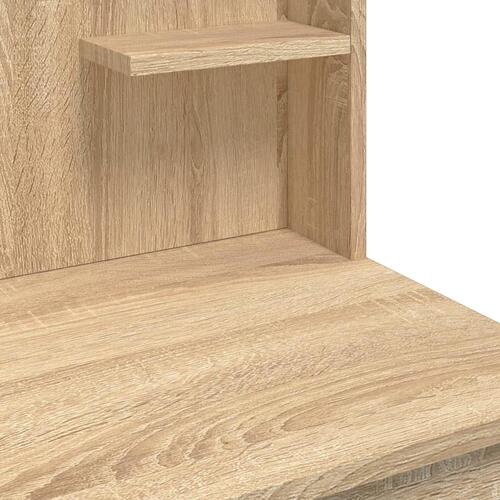 Makeupbord med LED-lys 96x40x142 cm sonoma-eg