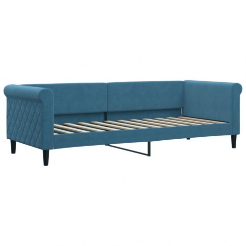 Daybed med madras 80×200 cm - velour, blå