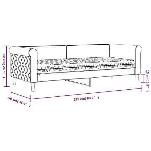 Daybed med madras 80x200 cm velour lysegrå