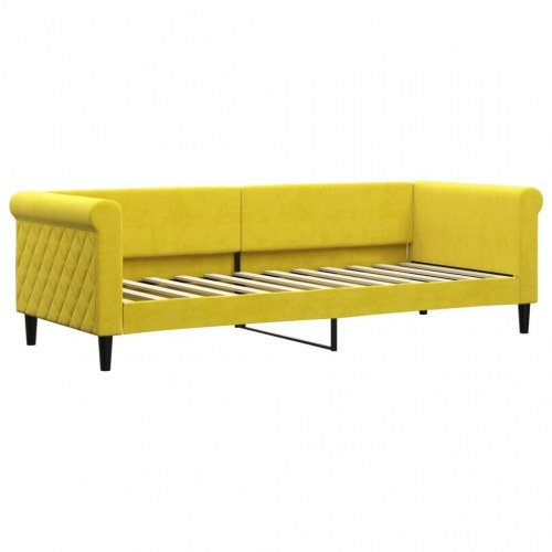 Daybed med madras 80×200 cm i velour - gul