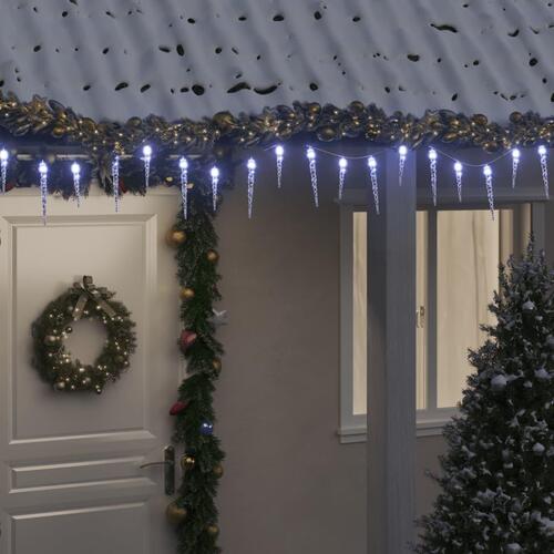 Lyskæde m. istapper 200 LED'er 20 m akryl PVC kold hvid