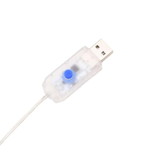 Lyskæde m. istapper 200 LED'er 20 m akryl PVC kold hvid