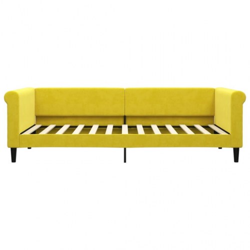 Daybed med madras 90×200 cm - velour, gul