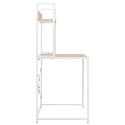 Computerbord 120 x 60 x 138 cm hvid og egetræsfarve