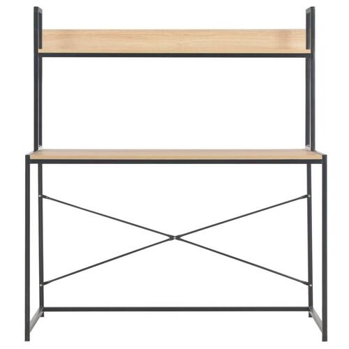 Computerbord 120 x 60 x 138 cm sort og egetræsfarve