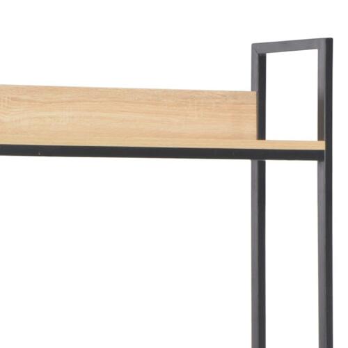 Computerbord 120 x 60 x 138 cm sort og egetræsfarve
