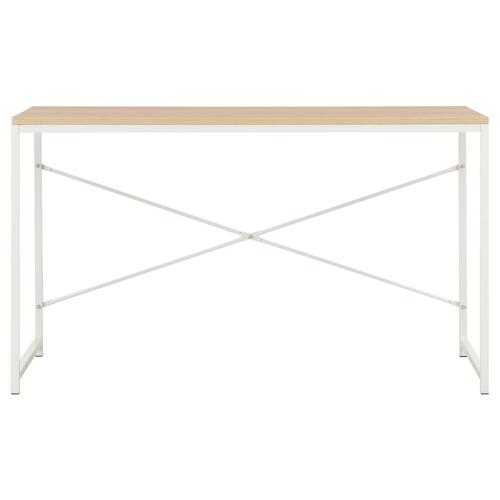 Computerbord 120 x 60 x 70 cm hvid og egetræsfarve