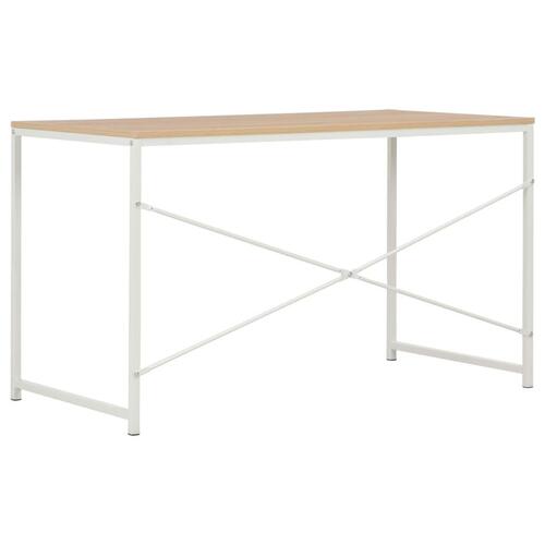 Computerbord 120 x 60 x 70 cm hvid og egetræsfarve