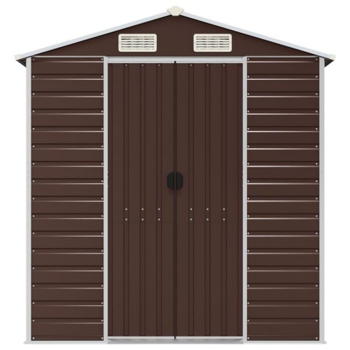 Haveskur i brun galvaniseret stål - 191 × 385 × 198 cm