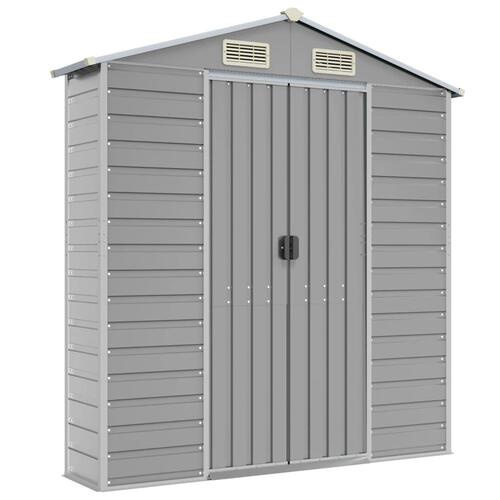 Haveskur 191x385x198 cm galvaniseret stål lysegrå