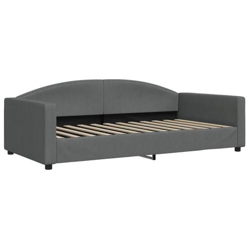 Daybed med udtræk og madras 100x200 cm stof mørkegrå