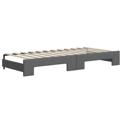 Daybed med udtræk og madras 100x200 cm stof mørkegrå