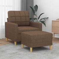 Sofastol med fodskammel 60 cm stof Brun