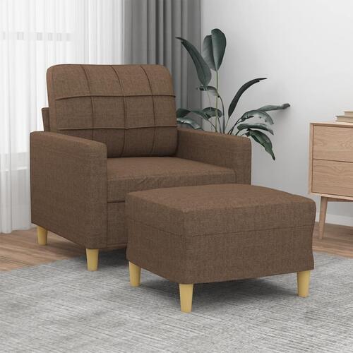 Sofastol med fodskammel 60 cm stof Brun