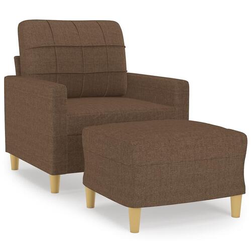 Sofastol med fodskammel 60 cm stof Brun