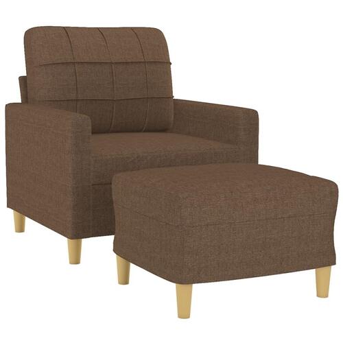 Sofastol med fodskammel 60 cm stof Brun