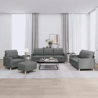 Sofasæt 4 dele med hynder stof mørkegrå