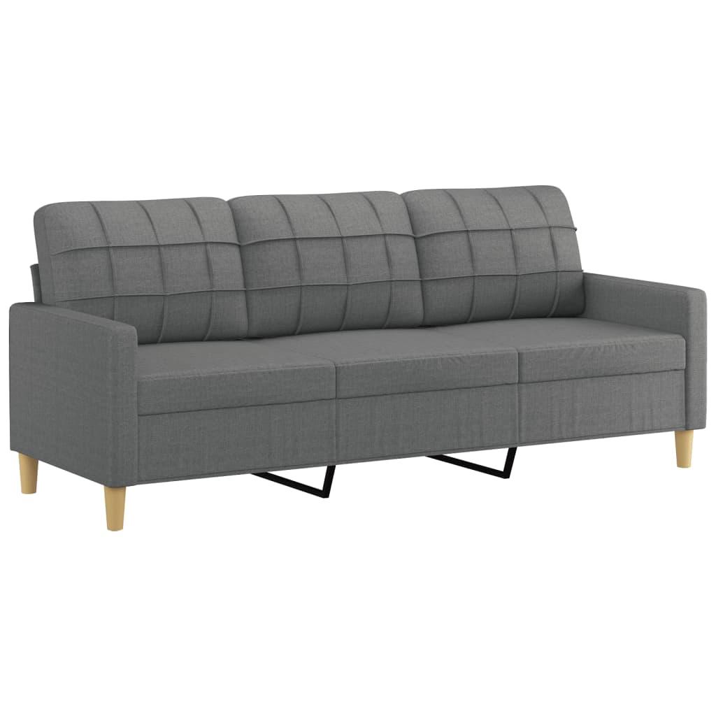 Sofasæt 4 dele med hynder stof mørkegrå