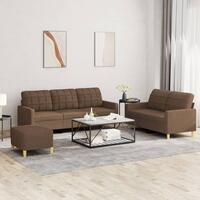 3 personers sofa med hynder stof brun