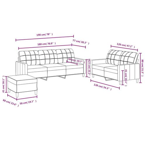 3 personers sofa med hynder stof brun