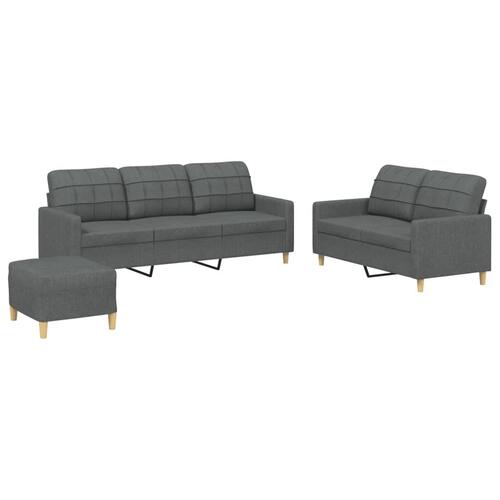 3 personers sofa med hynder stof mørkegrå