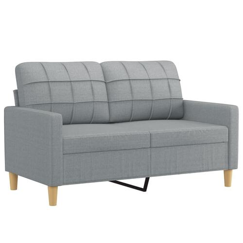 Sofasæt 4 dele med hynder stof lysegrå