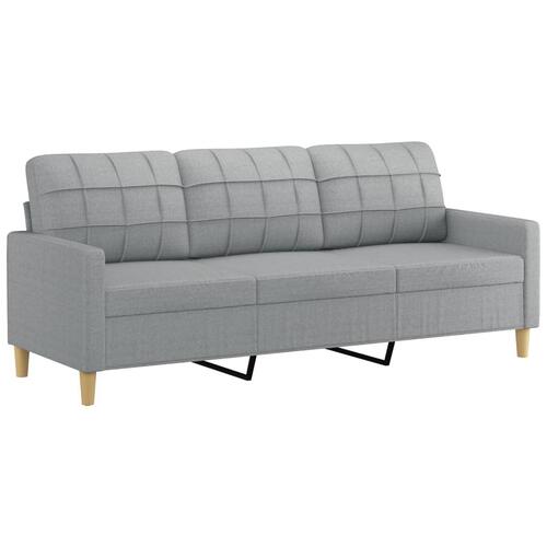 Sofasæt 4 dele med hynder stof lysegrå