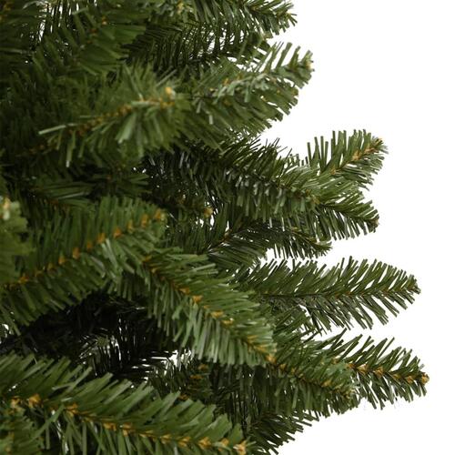 Kunstigt juletræ med juletræsfod 180 cm hængslet grøn