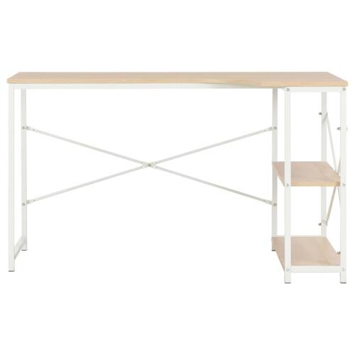 Computerbord 120 x 72 x 70 cm hvid og egetræsfarvet