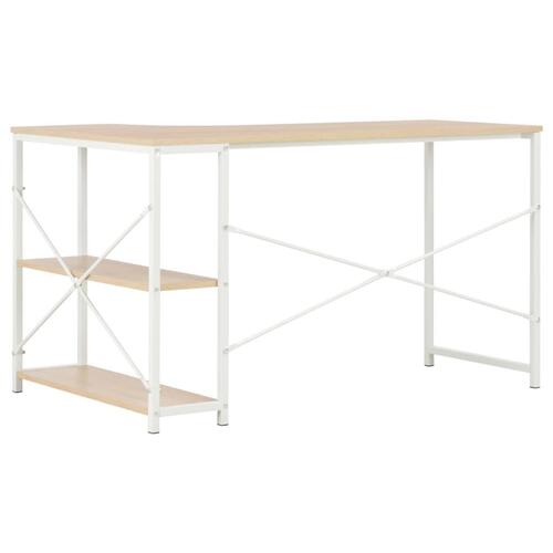 Computerbord 120 x 72 x 70 cm hvid og egetræsfarvet