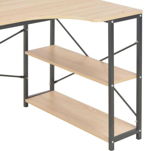 Computerbord 120 x 72 x 70 cm sort og egetræsfarvet