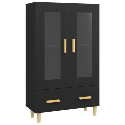 Skab 70x31x115 cm konstrueret træ sort